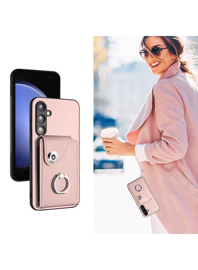 اس-توب جراب لهاتف Samsung Galaxy S23 FE 5G، جراب هاتف من البولي يوريثان مع حامل بطاقات وحلقة وحبل - Image 5