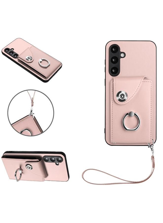 اس-توب جراب لهاتف Samsung Galaxy S23 FE 5G، جراب هاتف من البولي يوريثان مع حامل بطاقات وحلقة وحبل - Image 1