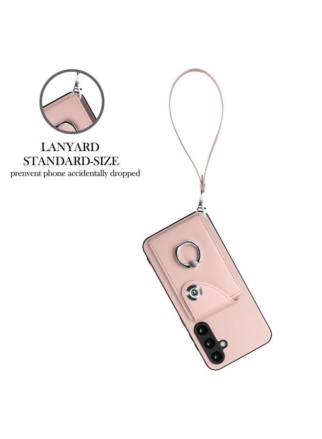 اس-توب جراب لهاتف Samsung Galaxy S23 FE 5G، جراب هاتف من البولي يوريثان مع حامل بطاقات وحلقة وحبل - Image 3