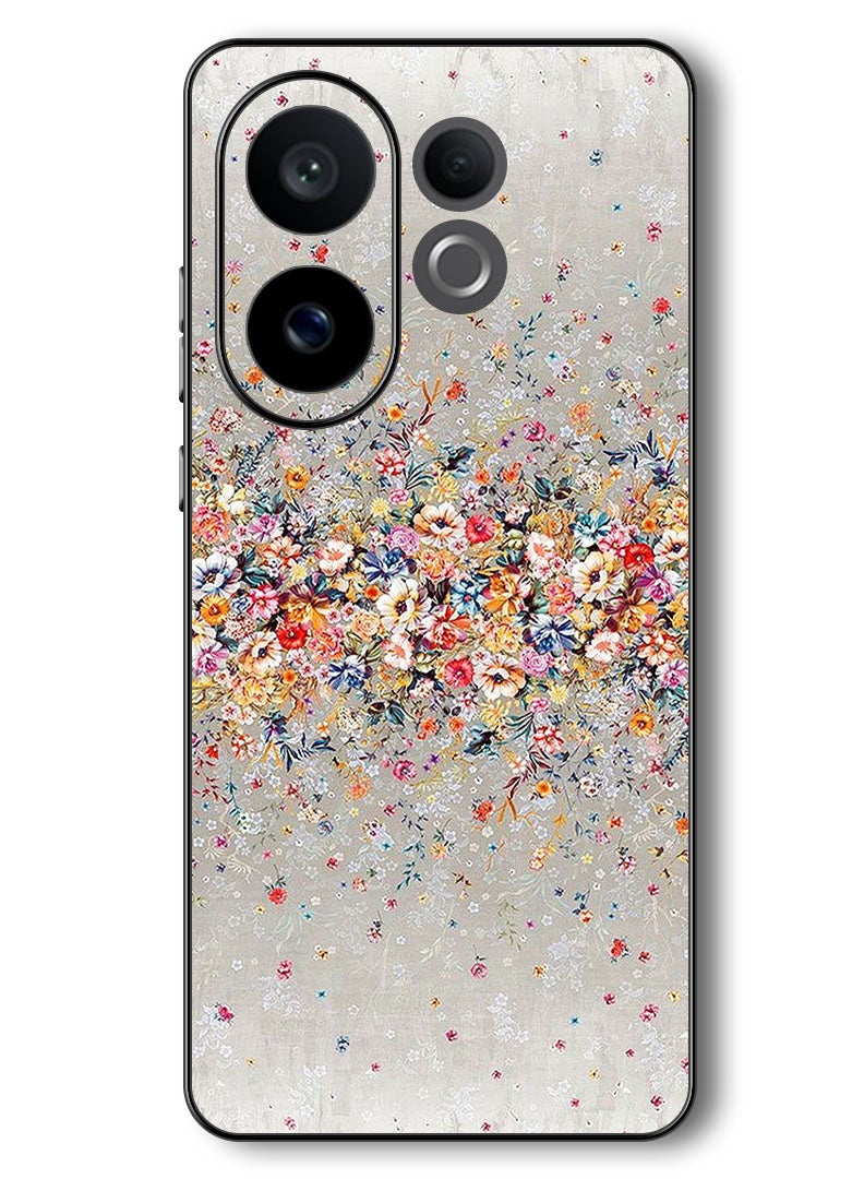 Theodor Case Compatible with Vivo V60 6.77 Inch Protection Shockproof Bumper Cover Small Flowers Abstract Art - Image 1