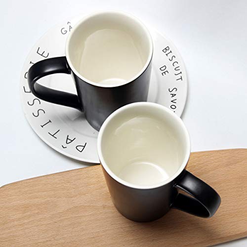 Smilatte 20 oz Large Coffee Mugs, M007 Plain Tall Ceramic Cup with Handle for Dad Men, Set of 2, Black - Image 4