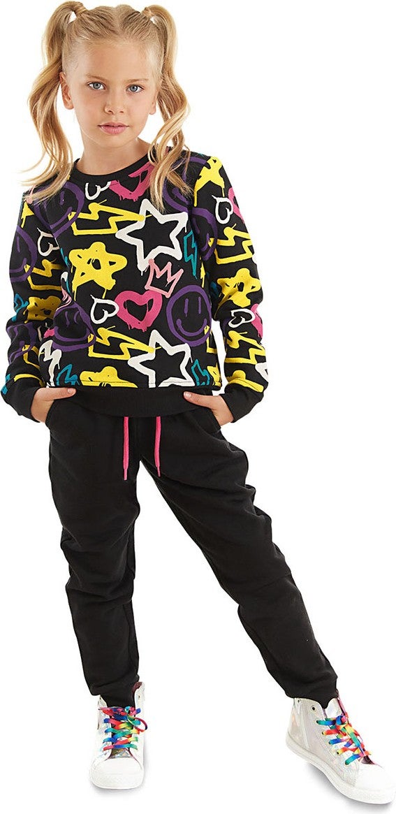Mshb&G Street Style Girls Black Tracksuit  - Image 1