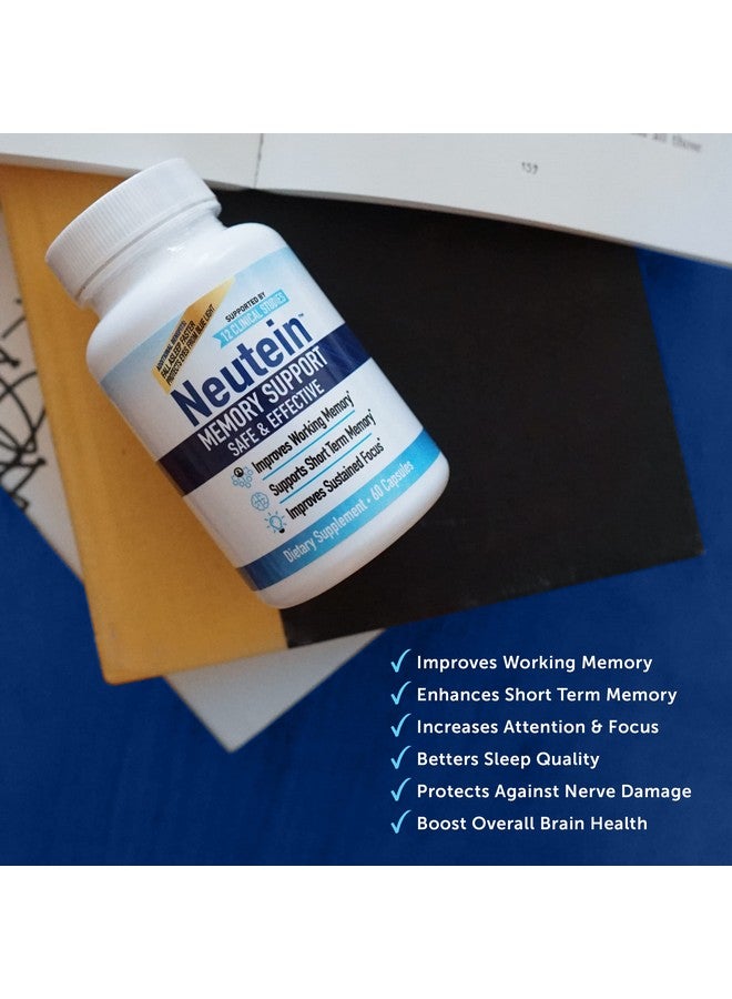 Neutein Natural Brain Booster For Memory Health & Focus Supplement Extra Strength Brain Support Supplement For Adults & Seniors Plantbased Stimulant Free & Made In Usa (60 Capsules/30 Serv) - Image 3
