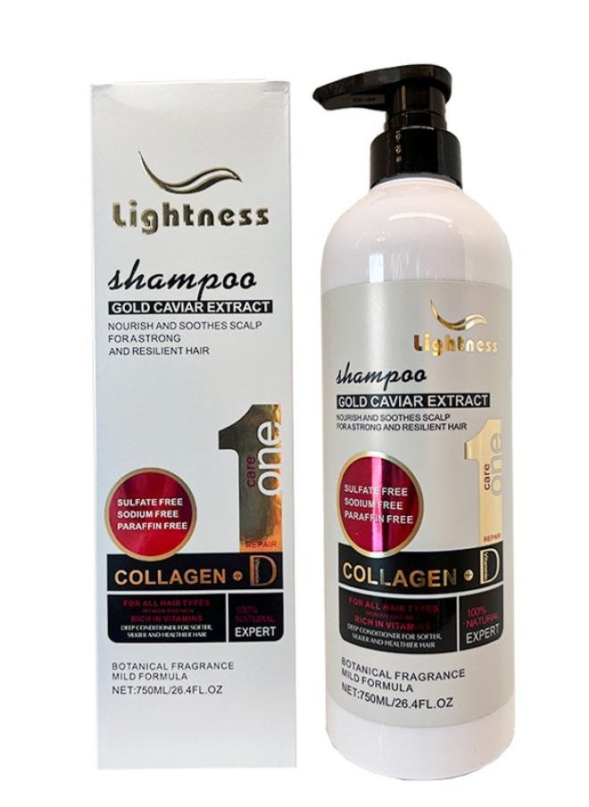 Lightness Shampoo Gold Caviar Extract Collagen 750 ML  - Image 1