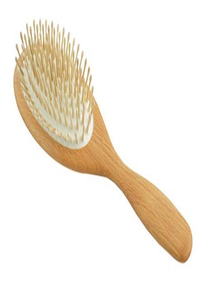REDECKER Rounded Maple Pin Hairbrush With Waxed Beechwood Handle, 9Inches  - Image 1