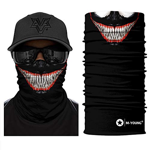 M-YOUNG Skull Face Mask Bandanas, Neck Gaiter, Headwear, Magic Scarf, Headband for dust Sun Wind - Image 1