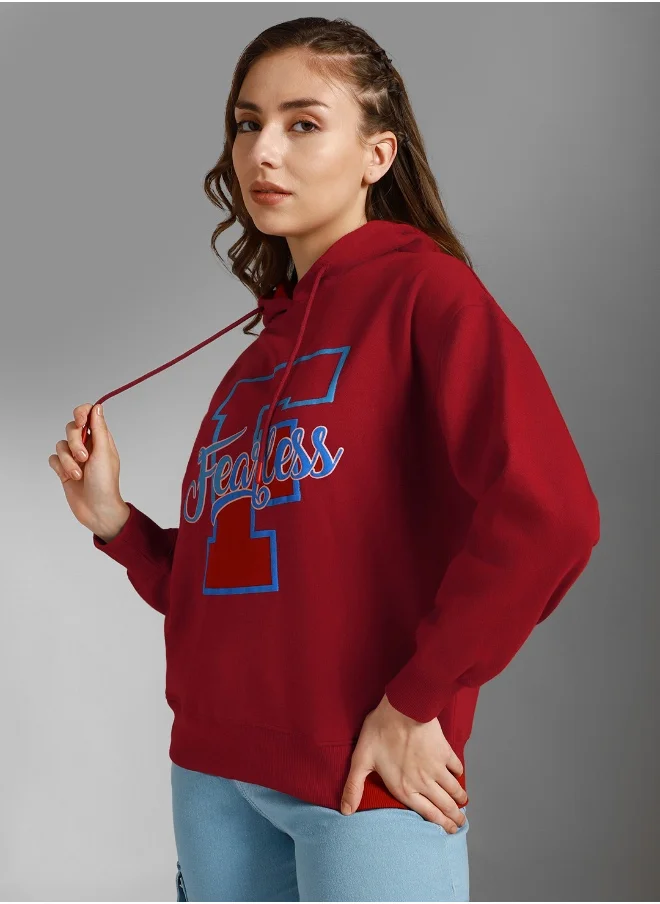 HIGH STAR Women Red Sweatshirt