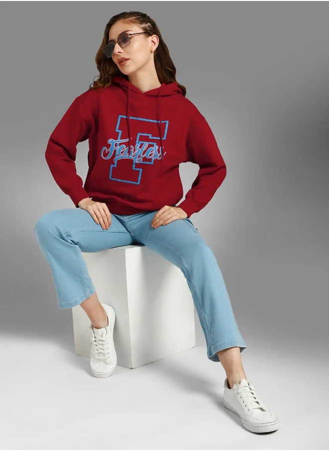 هاي ستار Women Red Sweatshirt