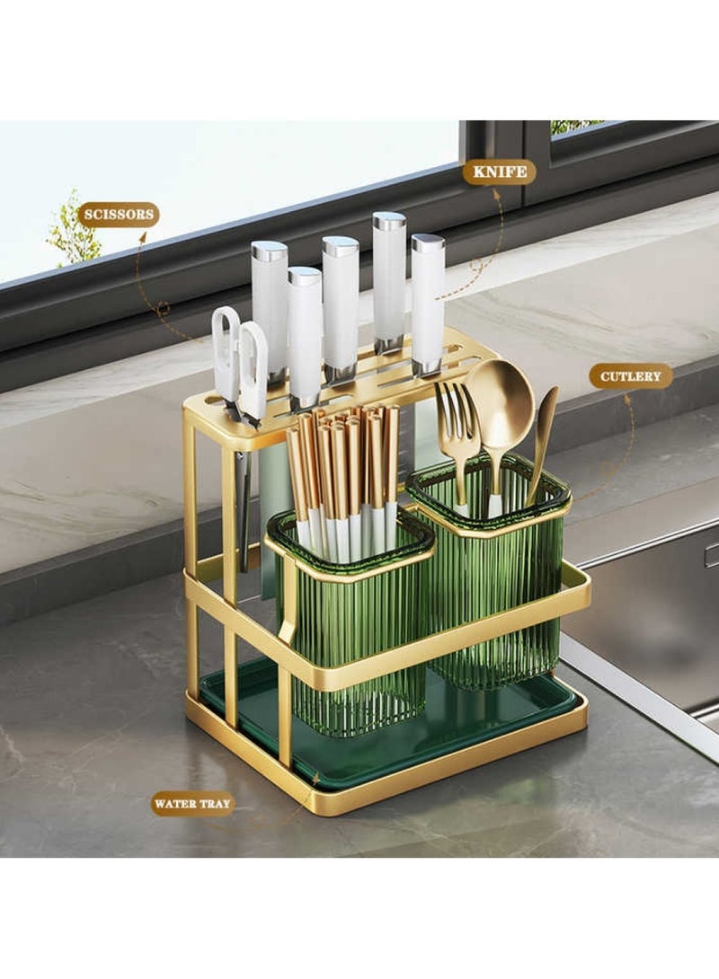 HomeGenic Cutlery Holder, Metal Flatware Organizer, Spoon Knives Fork holder, Utensils Organizer, Kitchen Organizer for Countertop, Self-Adhesive Wall-Mounted Cutlery Organizer. - Image 2