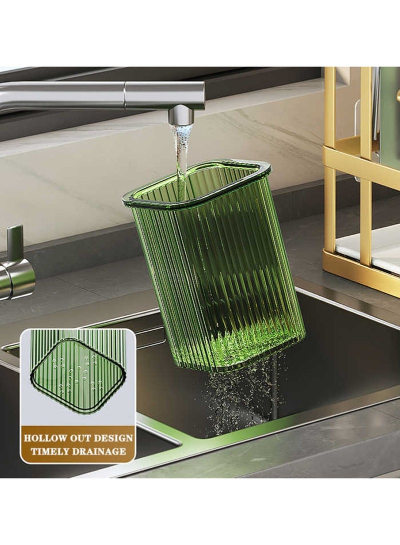 HomeGenic Cutlery Holder, Metal Flatware Organizer, Spoon Knives Fork holder, Utensils Organizer, Kitchen Organizer for Countertop, Self-Adhesive Wall-Mounted Cutlery Organizer. - Image 4