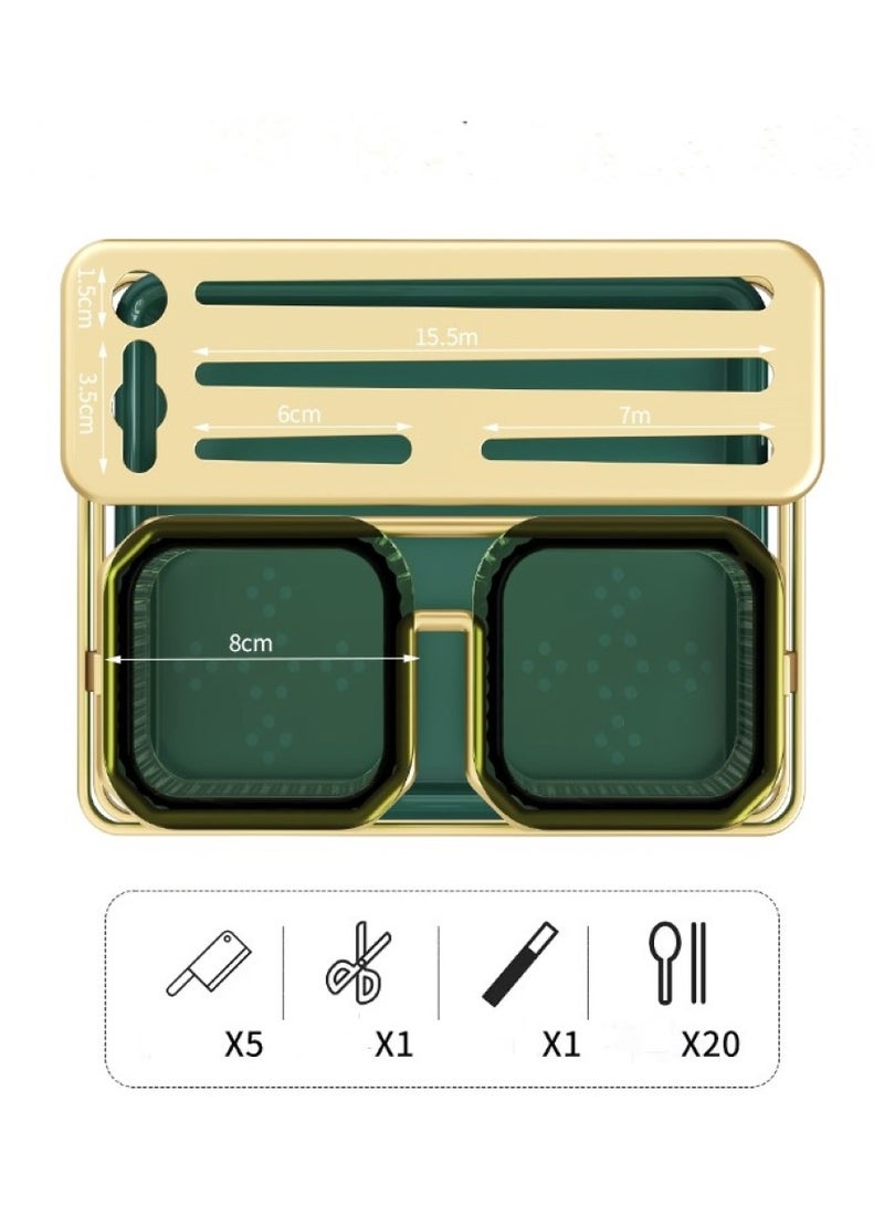 HomeGenic Cutlery Holder, Metal Flatware Organizer, Spoon Knives Fork holder, Utensils Organizer, Kitchen Organizer for Countertop, Self-Adhesive Wall-Mounted Cutlery Organizer. - Image 5