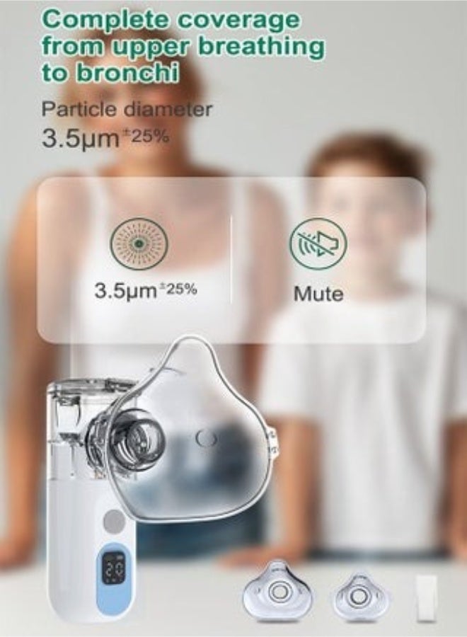 كلوزيلي جهاز استنشاق بالموجات فوق الصوتية قابل لإعادة الشحن بثلاث سرعات، جهاز استنشاق محمول باليد مع تشغيل هادئ للبالغين والأطفال - Image 3