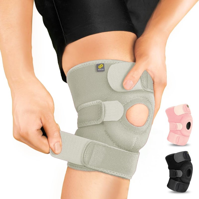 Bracoo Knee Support Brace for Men Women, Adjustable Compression Sleeve Wrap Patellar Pad Tendon - Arthritis Pain, meniscus tear, Injury Recovery, Running, Workout, KS10 - Image 1