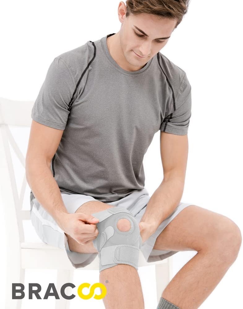 Bracoo Knee Support Brace for Men Women, Adjustable Compression Sleeve Wrap Patellar Pad Tendon - Arthritis Pain, meniscus tear, Injury Recovery, Running, Workout, KS10 - Image 3