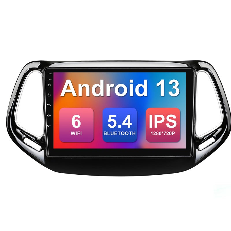 FeirTon 101inch Android 13 Double Din Car Stereo for Jeep Compass 2 MP 20172019 IPS Touchscreen Screen Car Radio with Carplay Android Auto Support Backup Camera GPS FM Navi BT SWC - Image 2