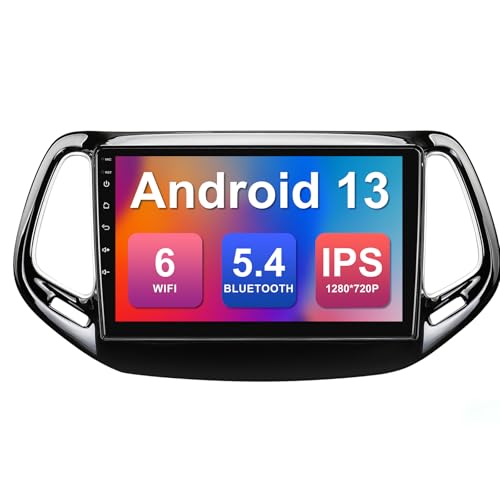 FeirTon 101inch Android 13 Double Din Car Stereo for Jeep Compass 2 MP 20172019 IPS Touchscreen Screen Car Radio with Carplay Android Auto Support Backup Camera GPS FM Navi BT SWC - Image 1