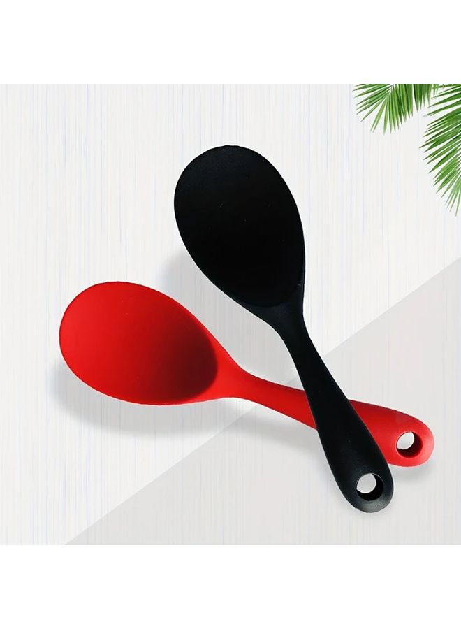 Red Heat Resistant Non Stick Silicone Spoon Dishwasher Safe Kitchen Utensil - Image 1