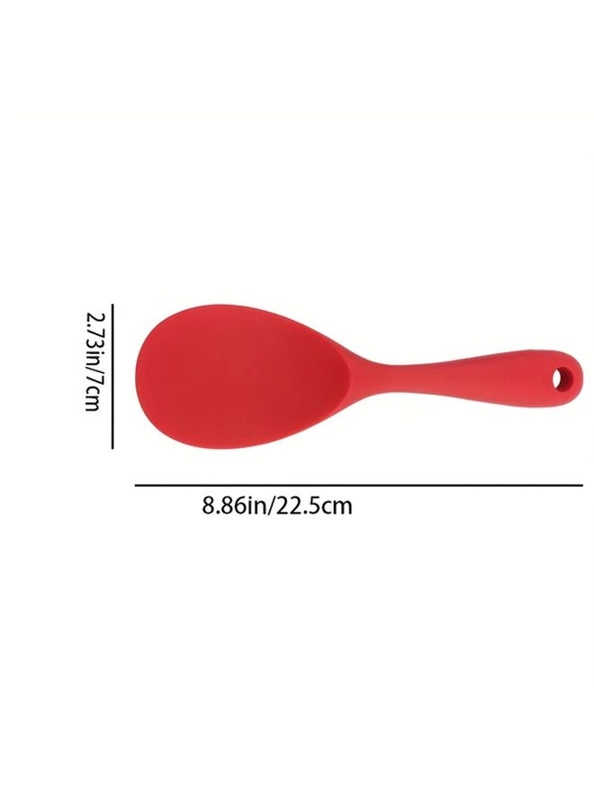 Red Heat Resistant Non Stick Silicone Spoon Dishwasher Safe Kitchen Utensil - Image 3