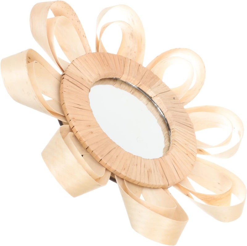 Luxshiny Rattan Mirror Wall Decor Wall Hanging Aesthetic Makeup Mirror Home Decor for Bedroom Bathroom - Image 1