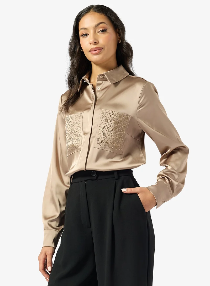 GUESS Marguerite Hotfix Long Sleeve Shirt