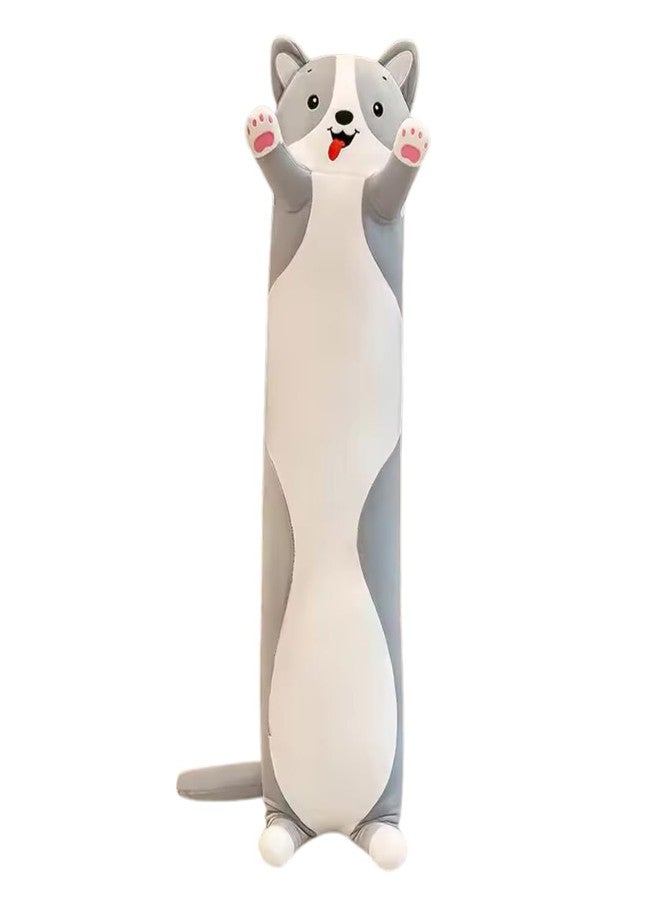 TechMax Solution The Perfect Grey Long Dog Plush Pillow for Snuggly Nights and Sweet Dreams an for Anyone in Need of Cuddly Comfort - Image 1