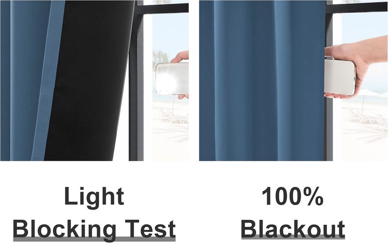 Rutterllow 100% Blackout Curtains - Stone Blue - Image 4