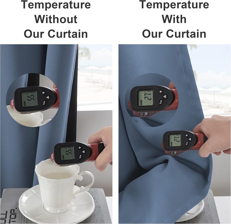 Rutterllow 100% Blackout Curtains - Stone Blue - Image 5