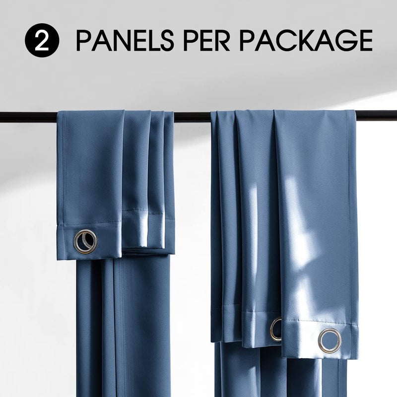 Rutterllow 100% Blackout Curtains - Stone Blue - Image 2