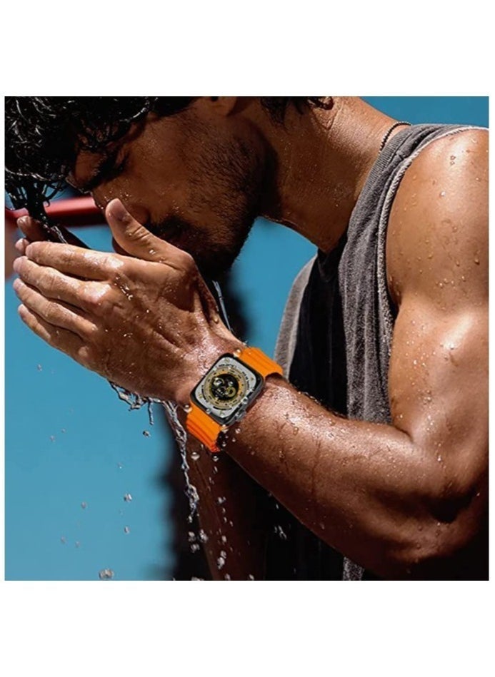 BGM - Sport New Silicone Band Compatible with Apple Watch Ultra Ocean 42/44/45/49mm Strap for iWatch Series Ultra 8 7 6 5 SE - Image 1