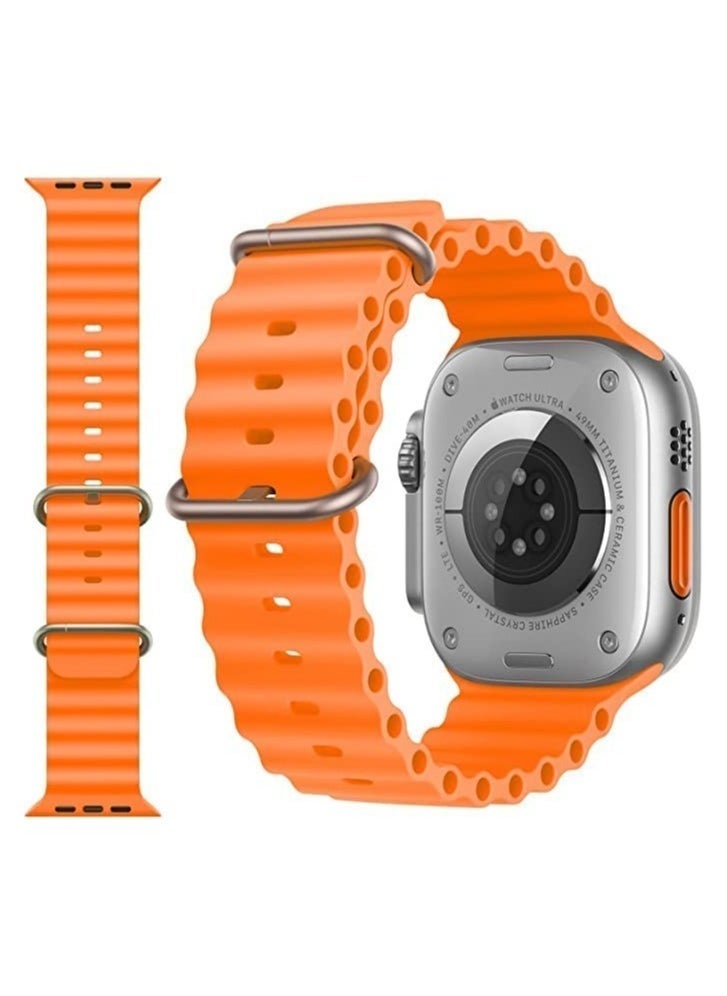 BGM - Sport New Silicone Band Compatible with Apple Watch Ultra Ocean 42/44/45/49mm Strap for iWatch Series Ultra 8 7 6 5 SE - Image 1