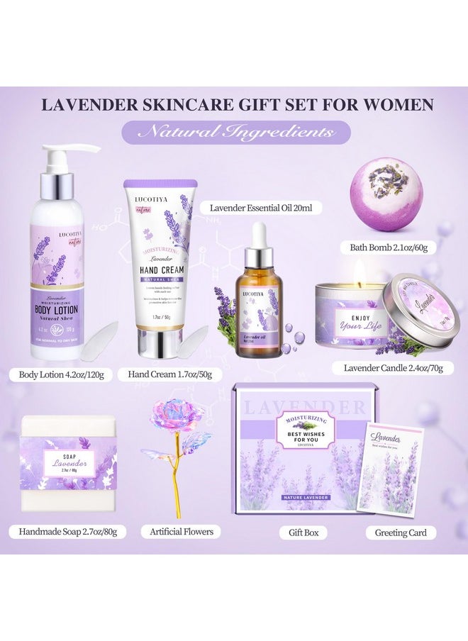 LUCOTIYA Gifts For Women Spa Gifts For Women Lavender Gift Baskets With Body Lotionessential Oilhand Creambirthday Gifts For Women Self Care Relaxing Bath Sets For Women Giftgifts For Momhersisterwife  - Image 2