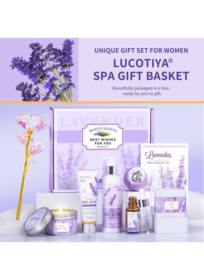LUCOTIYA Gifts For Women Spa Gifts For Women Lavender Gift Baskets With Body Lotionessential Oilhand Creambirthday Gifts For Women Self Care Relaxing Bath Sets For Women Giftgifts For Momhersisterwife  - Image 3