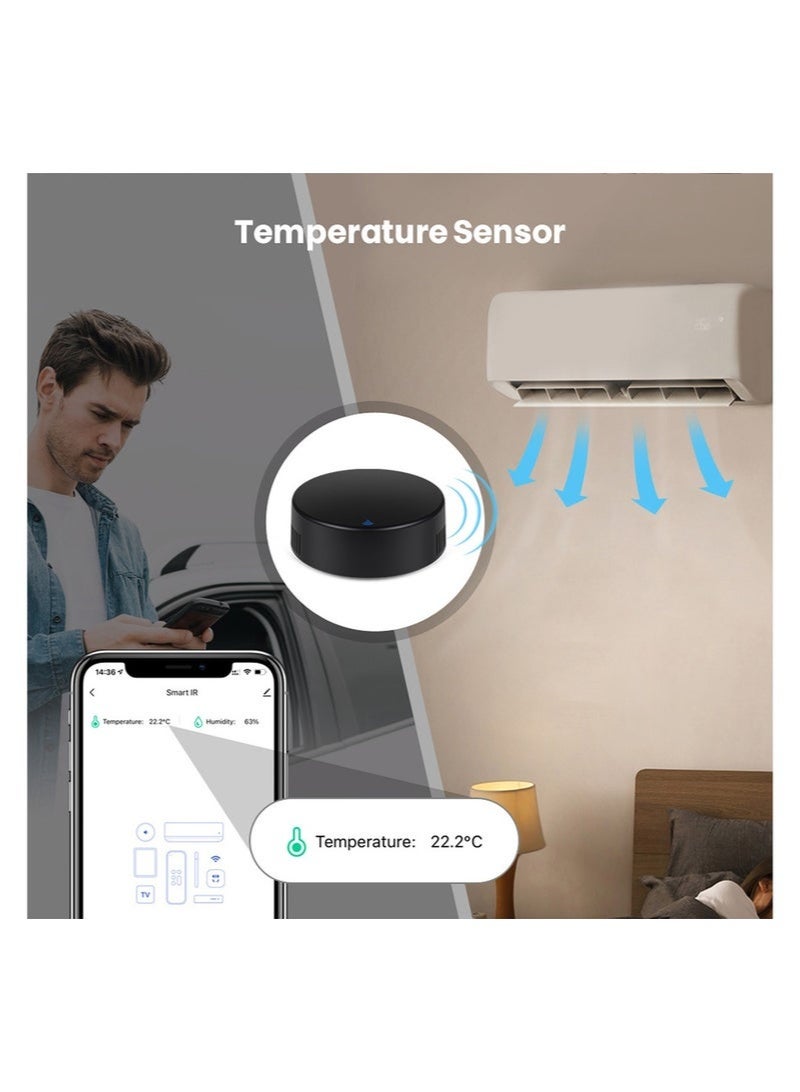 يان تي جهاز تحكم عن بعد بالأشعة تحت الحمراء عالمي من UanTii Tuya WiFi مع مستشعر درجة الحرارة والرطوبة 3 في 1 للمنزل الذكي يعمل بالأشعة تحت الحمراء لـ Google - Image 2