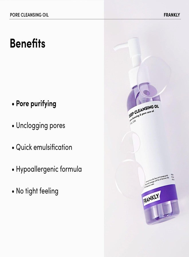 FRANKLY Pore Cleansing Oil, Oil Cleanser for Face l Makeup Blackhead Remover with BHA & LHA, Amino Acids, Hyaluronic Acid l All Skin Types, Korean Skin Care 6.8 fl oz - Image 3