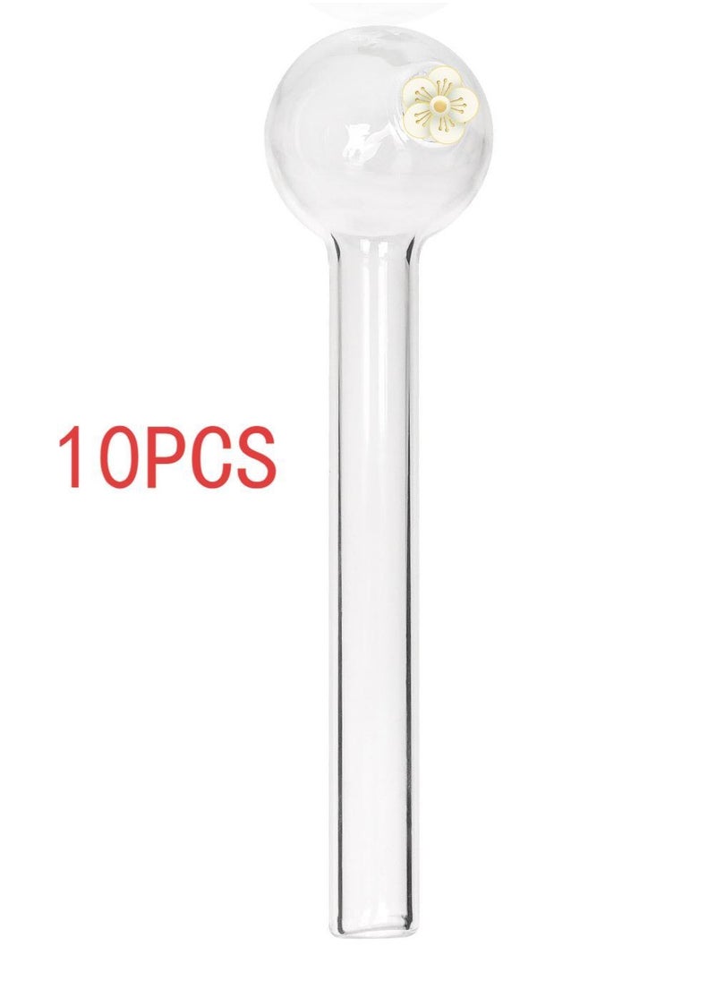 10 PCS Clear Glass Fountain Inflow Pipe Aquarium Filter Tubing For Aquarium Planted Fish Tank，10×1×2.5cm 