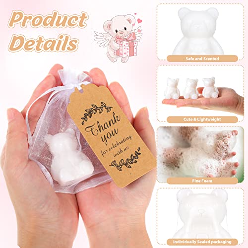 Geosar 50 Pack Bear Baby Shower Favors Bulk Bear Soap Gift Thank You Cards and Packaging Bags Baby Shower Wedding Birthday Party Favors for Guests - Image 3