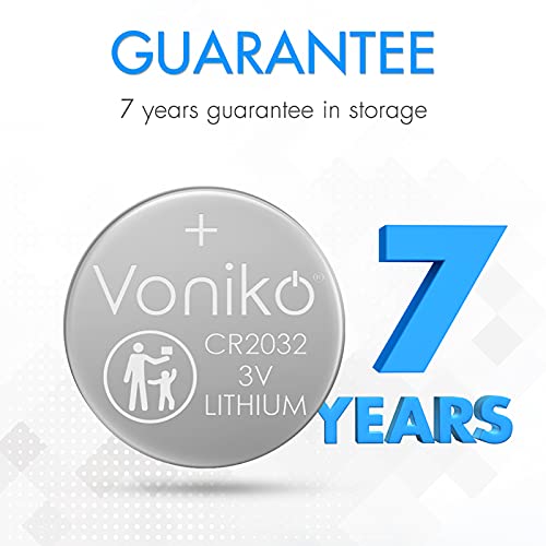 Voniko CR2032 3V Lithium Batteries 6 Pack for Child Safety, Compatible with AirTag, Key Fobs, Thermometers, Scales – 7 Years Shelf Life - Image 3