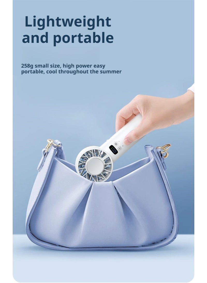 Halamine Mini Fan, Portable Handheld Fan, High-Speed Turbofan Brushless motor and TEC Semiconductor cooling 5200 mAh USB Rechargeable Fan, Battery Table Fan with Digital Display, Support 100-Speeds Infinitely Adjustable making cold for Home , Travel, Commute, Office（New Upgrade） - Image 4