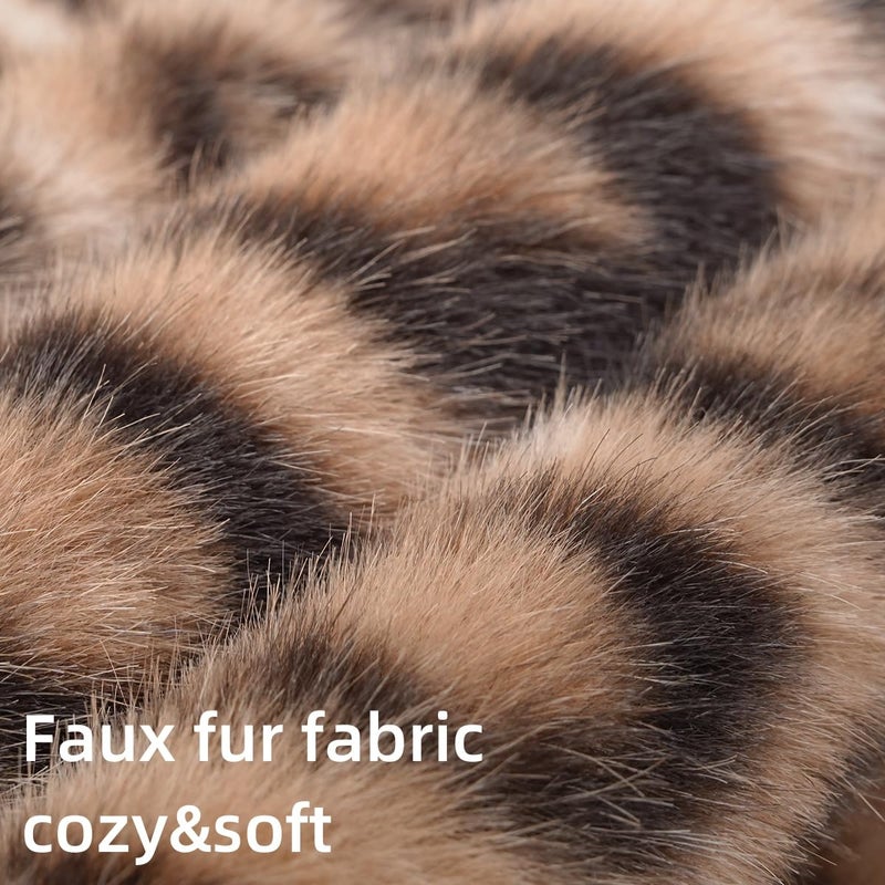 cygnus Faux Fur Cheetah Print Pillow Covers 18X18 inch Set of 2 Leopard Couch Pillowcase Fluffy Fuzzy Decorative Square Throw Pillows for Couch Sofa Living Room Bedroom Decor - Image 2