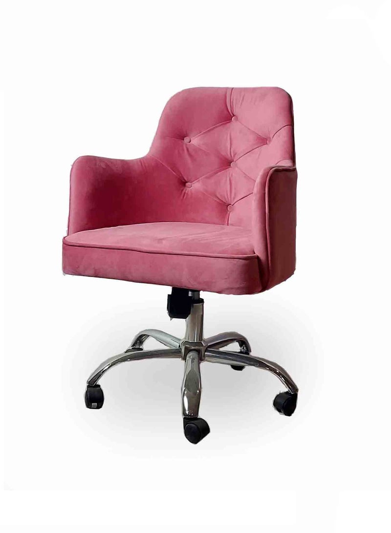 Back Fabric Computer Chair Swivel Ergonomic Executive Chair With Armrests Desk Chair  -Pink