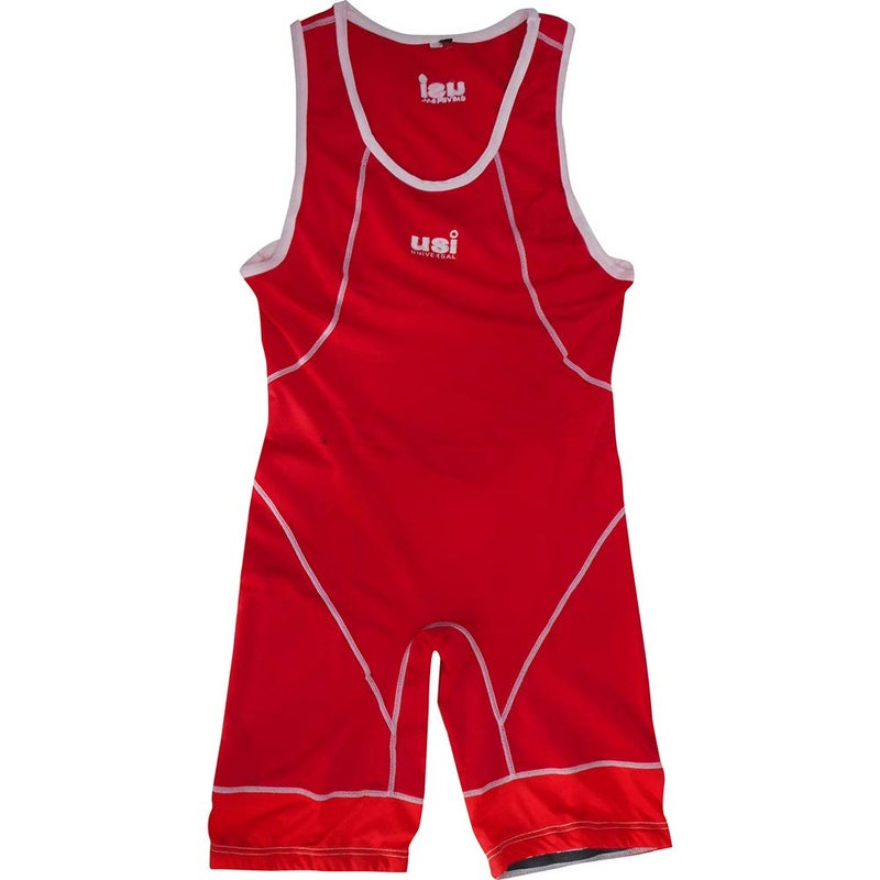 USI UNIVERSAL Wrestling Singlet Comferto for Men & Women, 419WM Standard Singlet for Men & Women Wrestling Uniform Polyester Elastane Construction (Size XL, Red) - Image 1