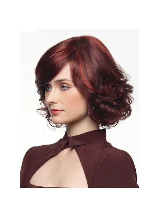 Loquat Short Hair Wig Maroon - Image 1