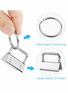 Excefore Key Fob Hardware, 50 PCS Keychain Bracelet Hardware with Key Rings, Metal Tail Clip Wristlet Sets, Perfect for Bag Wristlets with Fabric/Ribbon/Webbing/Embossed and Other Hand Craft - 25mm  - Image 3