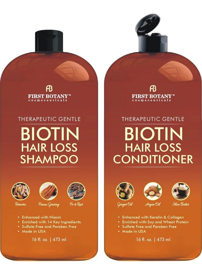 First Botany Hair Growth Shampoo Conditioner Set An Anti Hair Loss Biotin Shampoo And Conditioner With Dht Blockers To Fight Hair Loss For Men And Women All Hair Types Sulfate Free 2 X 16 Fl Oz - Image 1