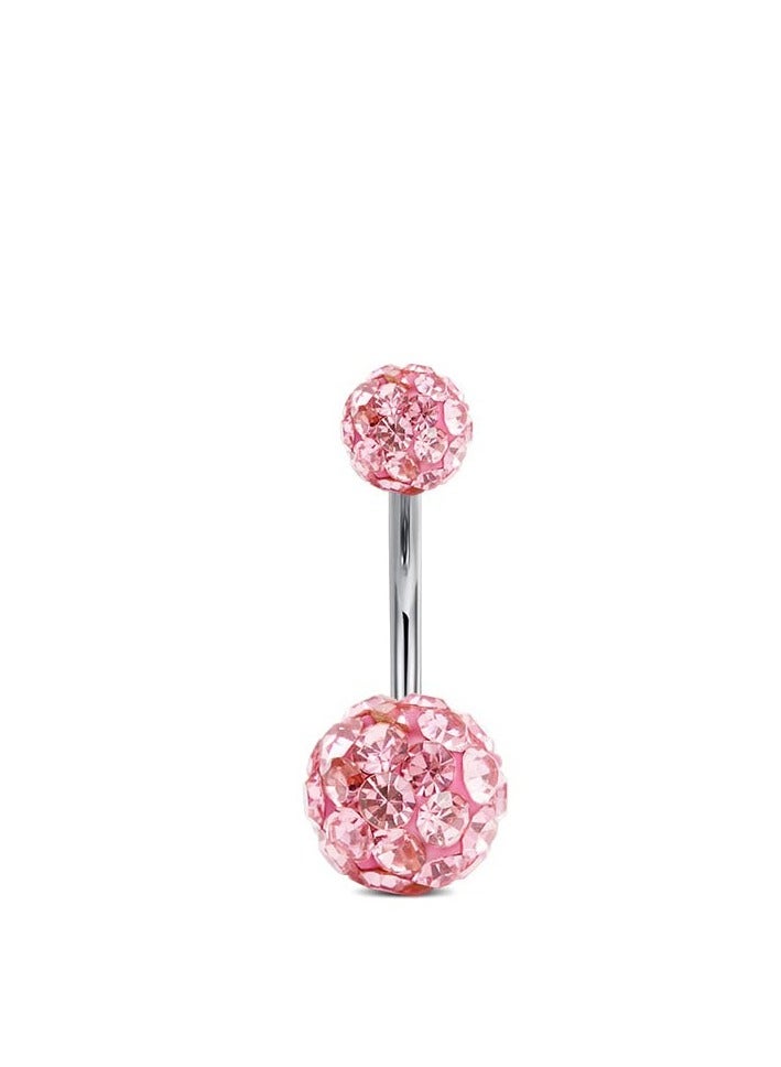 Innoshine 5pcs butterfly style Belly Ring Set Stainless Steel  pink  belly Button for Women perfect for holiday&dating & party & wedding  - Image 3