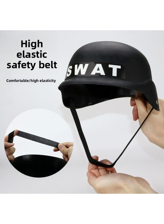 Generic - Children's Special Police Cap Small Special Police Helmet Play House Toy Cap Kindergarten Cos Role-playing Clothing Accessories-Color:SWAT Cap - Image 1