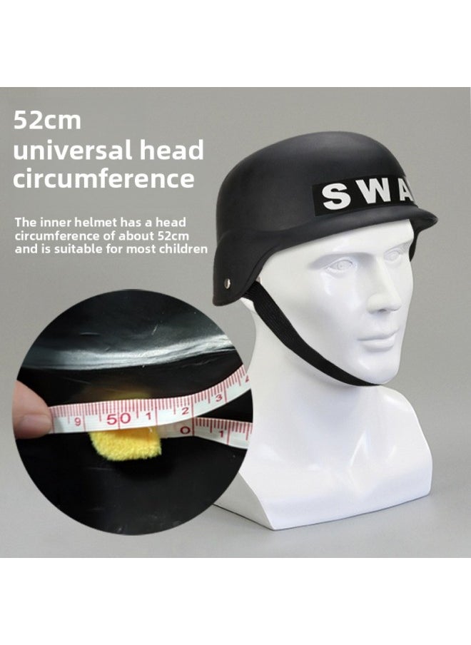 Generic - Children's Special Police Cap Small Special Police Helmet Play House Toy Cap Kindergarten Cos Role-playing Clothing Accessories-Color:SWAT Cap - Image 1