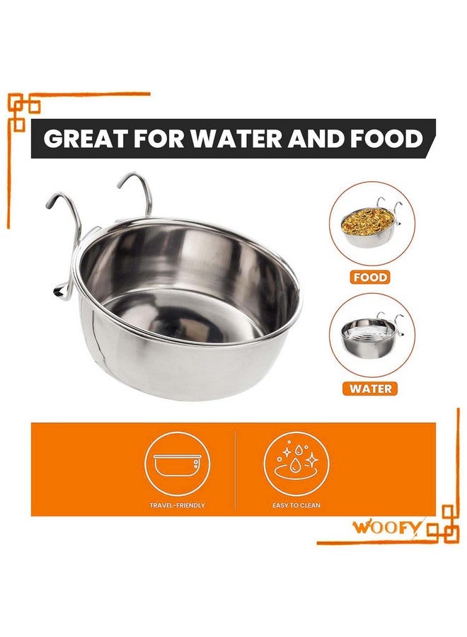 Birds Stainless Steel Feeder Bowl | Parrot Feeding And Watering Premium Hanging Cage Bowls | Food Bowls With Holder For All Bird - (250Ml, Pack Of 2Pcs) - Image 3