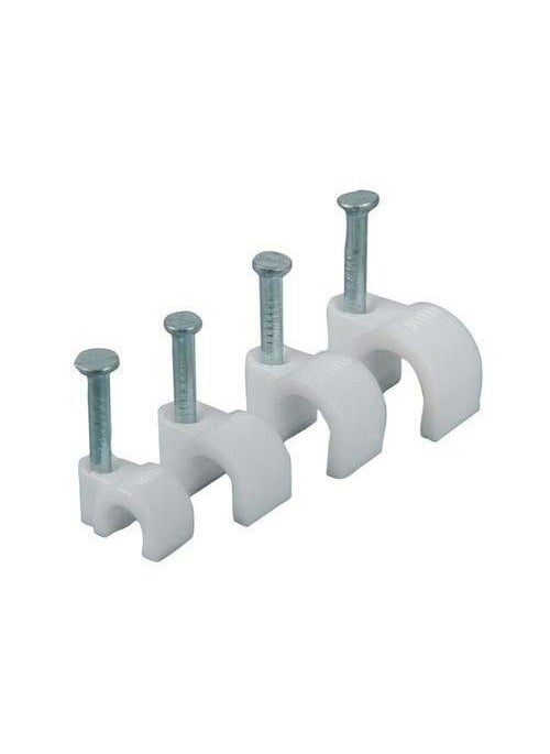 Contact CONTACT Hardware Circle Cable Clips with Metal Nails Pack of 200 pcs White 20MM  - Image 1