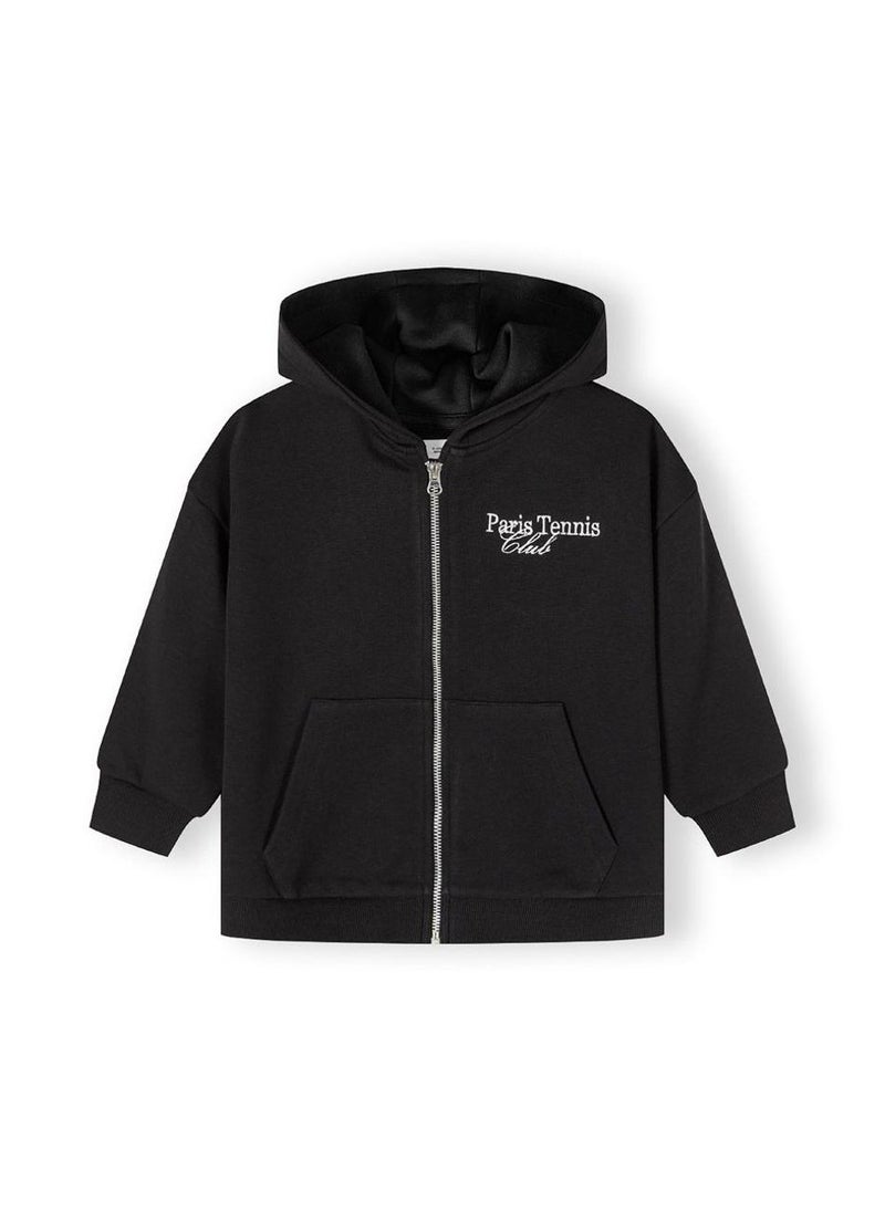 MINOTI Girls Zip-Up Hoodie with Front Pockets and Hood  - Image 2
